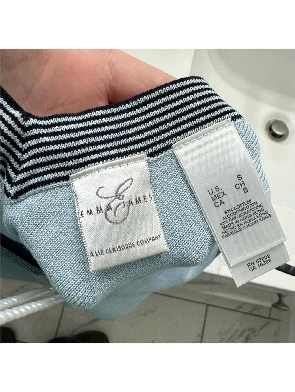 Vintage Emma James Baby Blue Knit Sweater Vest Pastel Vneck Sleeveless Top Y2K S - Picture 4 of 4